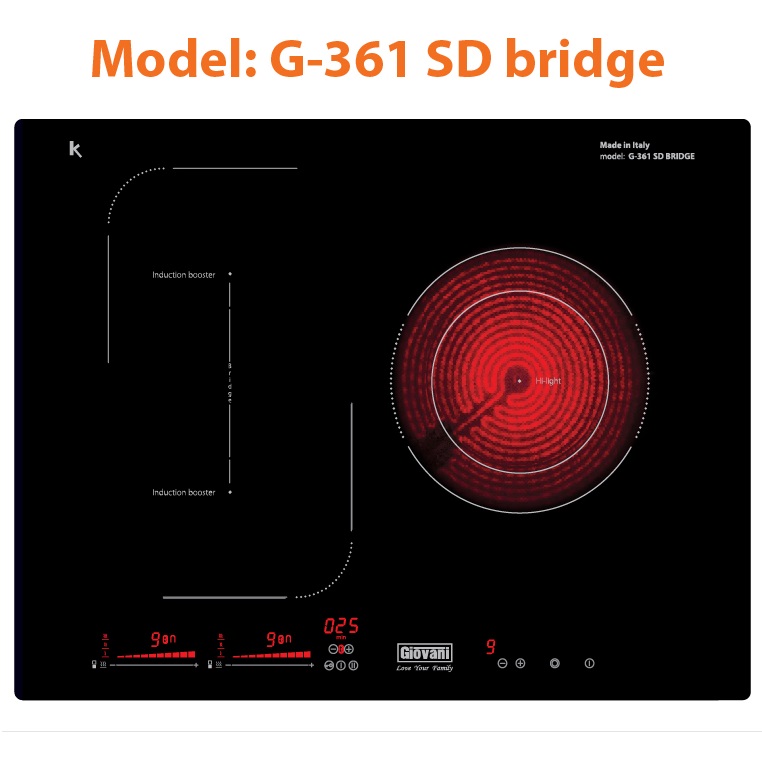 Bếp điện từ GIOVANI G 361 SD bridge