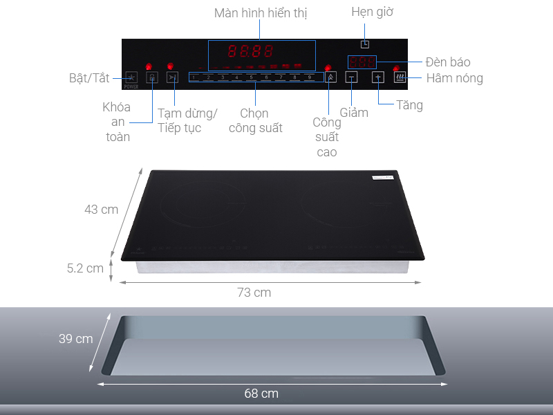 Bếp từ hồng ngoại Pramie PRMY 2105