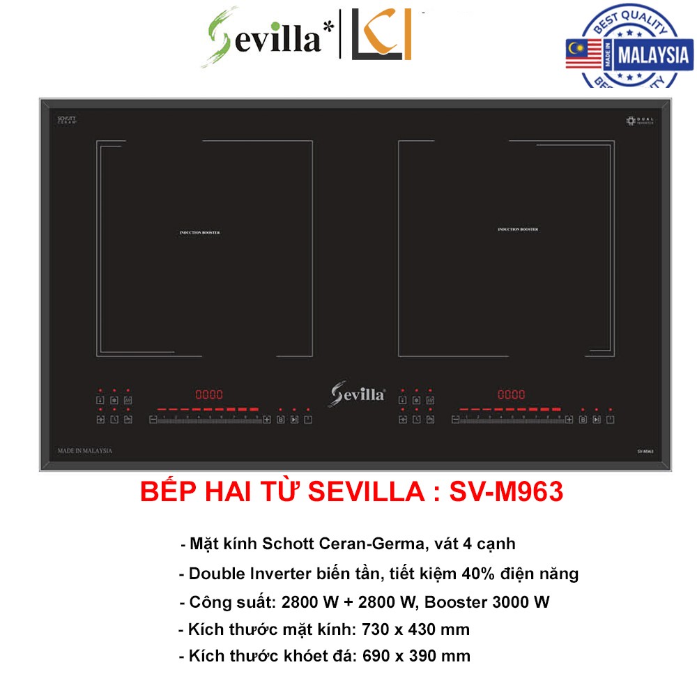 Bếp Điện Từ Đôi Sevilla SV-M963